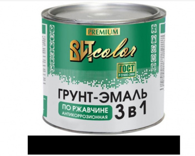 Грунт-эмаль по ржавчине 3в1 черная 1,8кг ВИТколор