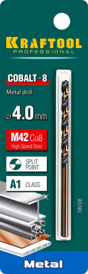 Сверло по металлу 4*75мм KRAFTOOL Cobalt