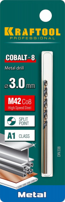 Сверло по металлу 3*61мм KRAFTOOL Cobalt