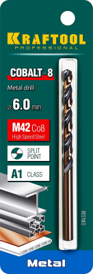 Сверло по металлу 6*93мм KRAFTOOL Cobal