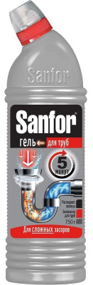 Средство чистящее для труб 750мл SANFOR