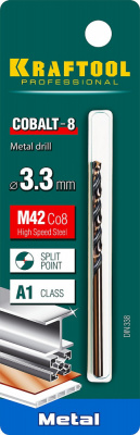 Сверло по металлу 3,3*65мм KRAFTOOL