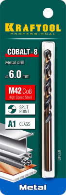Сверло по металлу 6*93мм KRAFTOOL Cobal