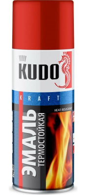 Эмаль термостойкая красная 520мл KUDO