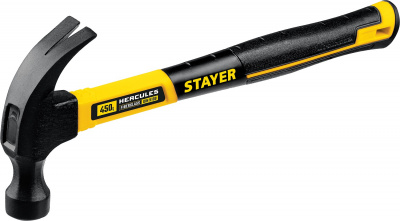 Молоток-гвоздодер 450г фиберглассовая рукоятка STAYER